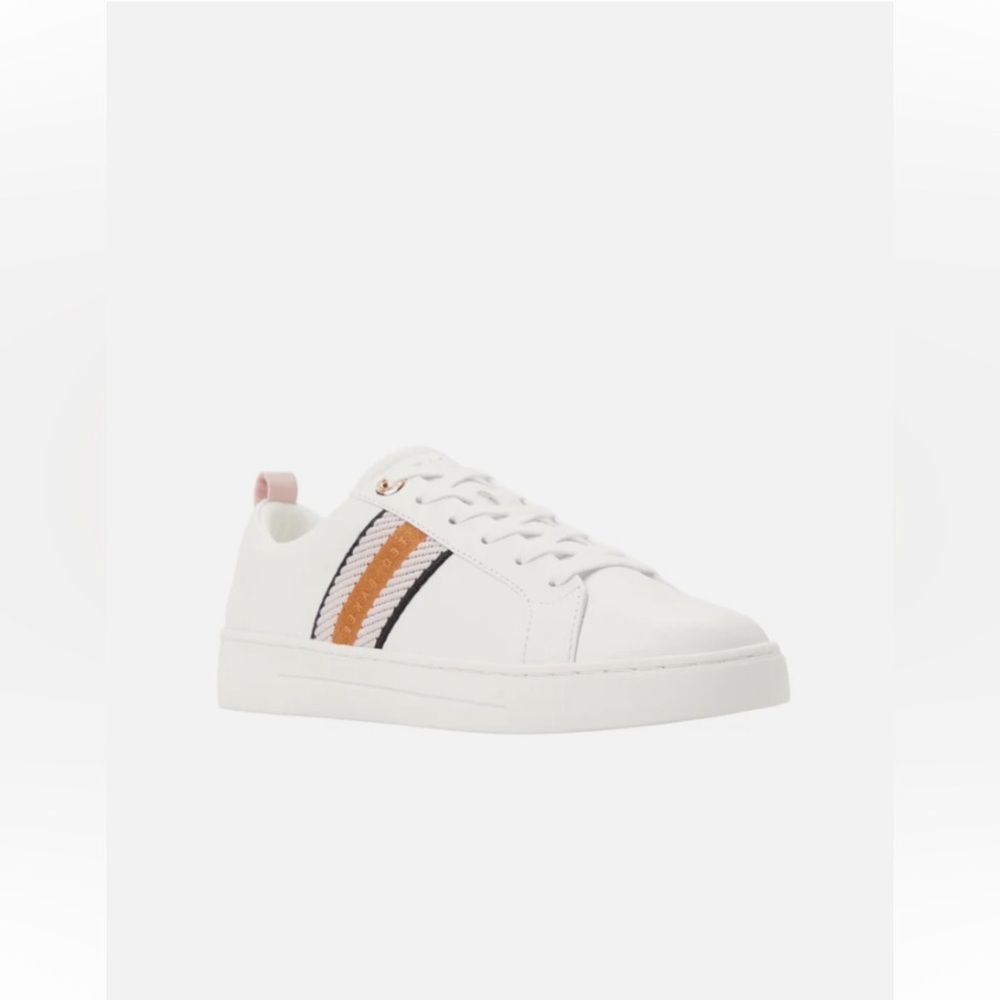 Ted Baker “Bailey Icon” Women's Leather Sneaker Shoes Size 8 White/Pink NEW - Picture 2 of 11